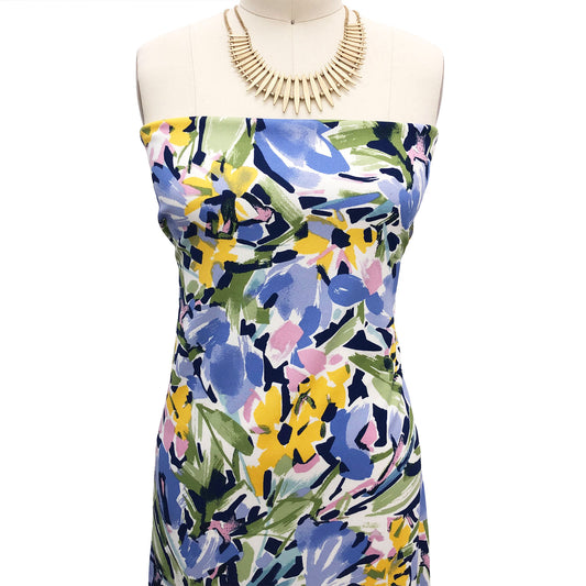 P-2155-702-OFF-WHITE-BLUE-SAGE - PRINTED SCUBA CREPE 97% POLY 3% SPANDEX