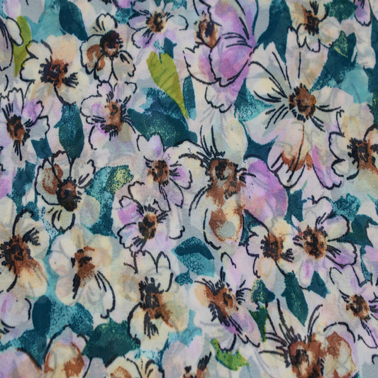 P-2157-500-TEAL-LILAC - PRINTED 100% POLYESTER HI MULTI CHIFFON