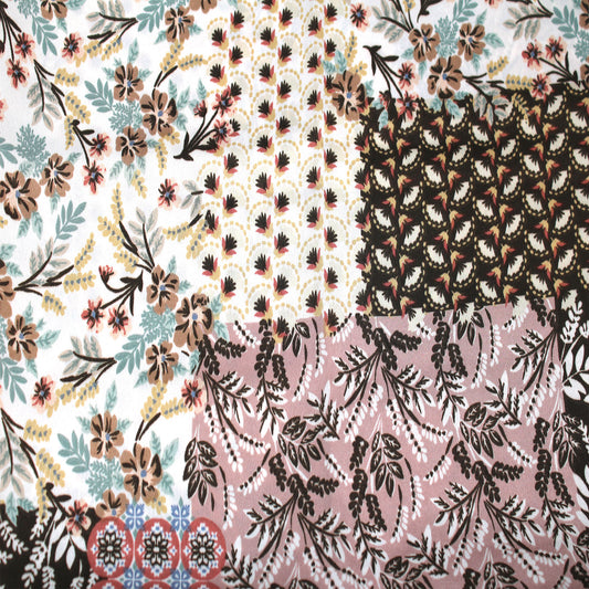P-2160-456-ANTIQUE-ROSE-LATTE - PRINTED STRETCH SATIN 100% POLY