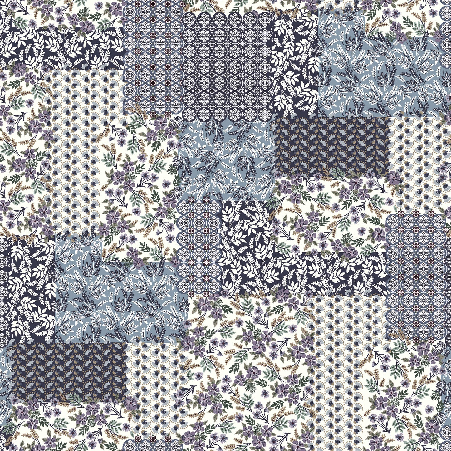 P-2160-636-BLUE-LAVENDER - PRINTED CREPON 100% RAYON CREPON