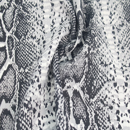 P-2263-701-ECRU-GREY - PRINTED BUBBLE SATIN 100% POLYESTER