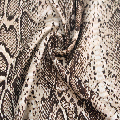 P-2263-701-TAN-BROWN - PRINTED BUBBLE SATIN 100% POLYESTER