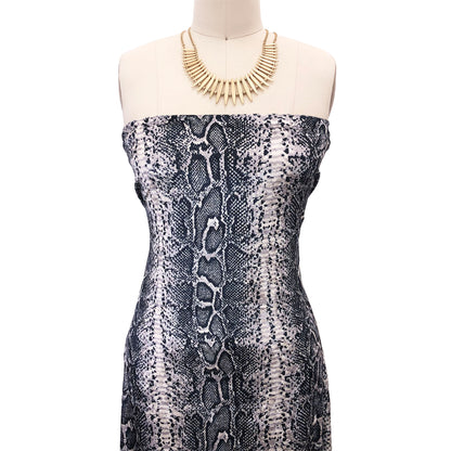 P-2263-713-ECRU-GREY - PRINTED ICE VELVET 95% POLY 5% SPANDEX