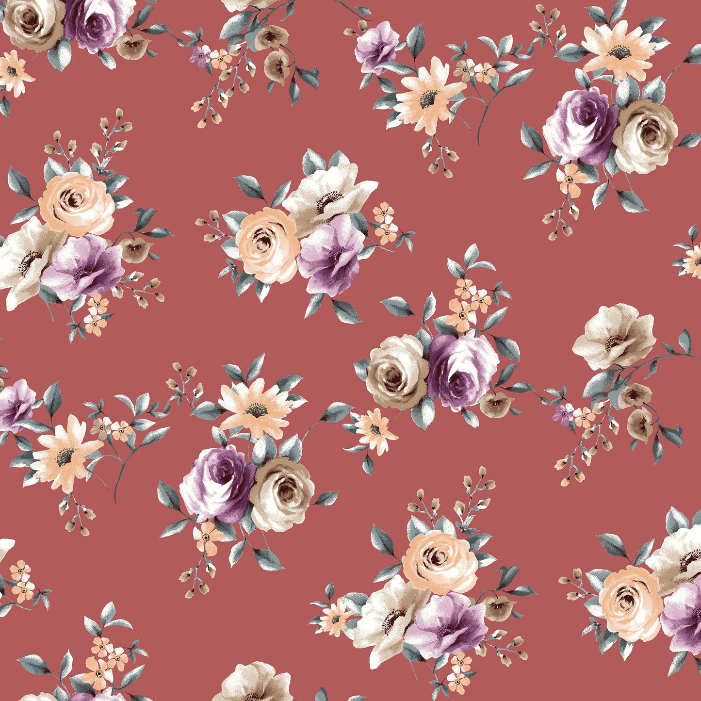 P-231-XM805-MARSALA-MANGO - PRINTED LACE 92% NYLON 8% SPANDEX