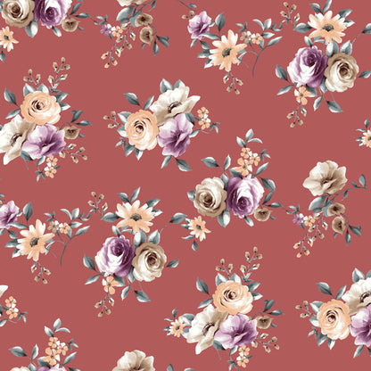 P-231-XM805-MARSALA-MANGO - PRINTED LACE 92% NYLON 8% SPANDEX