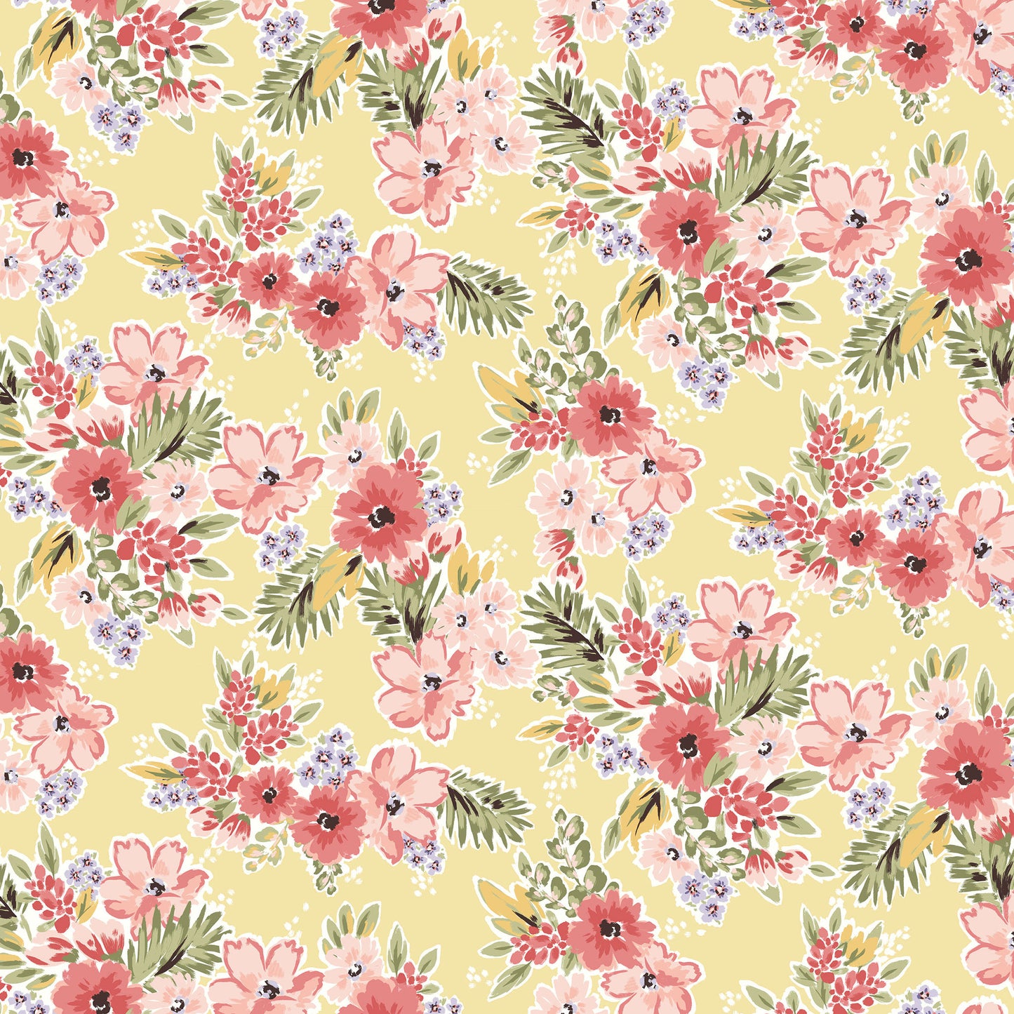 P-2402-668-BANANA-CORAL - PRINTED DTY 92% POLY 8% SPANDEX DTY DOUBLE SIDED BRUSH