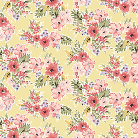 P-2402-668-BANANA-CORAL - PRINTED DTY 92% POLY 8% SPANDEX DTY DOUBLE SIDED BRUSH