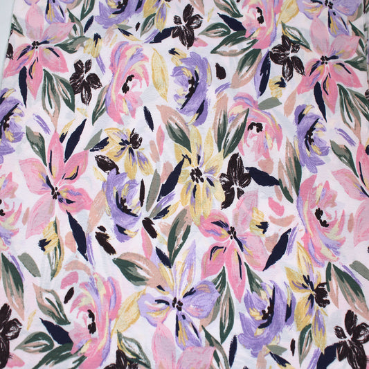 P-2403-754-OFF-WHITE-LAVENDER - PRINTED POLY MOROCCAN 100% POLY