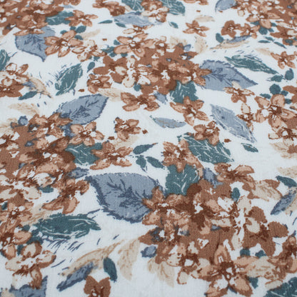 P-2415-636-OFF-WHITE-TOAST PRINTED CREPON 100% RAYON CREPON