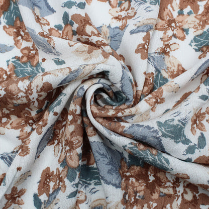 P-2415-636-OFF-WHITE-TOAST PRINTED CREPON 100% RAYON CREPON