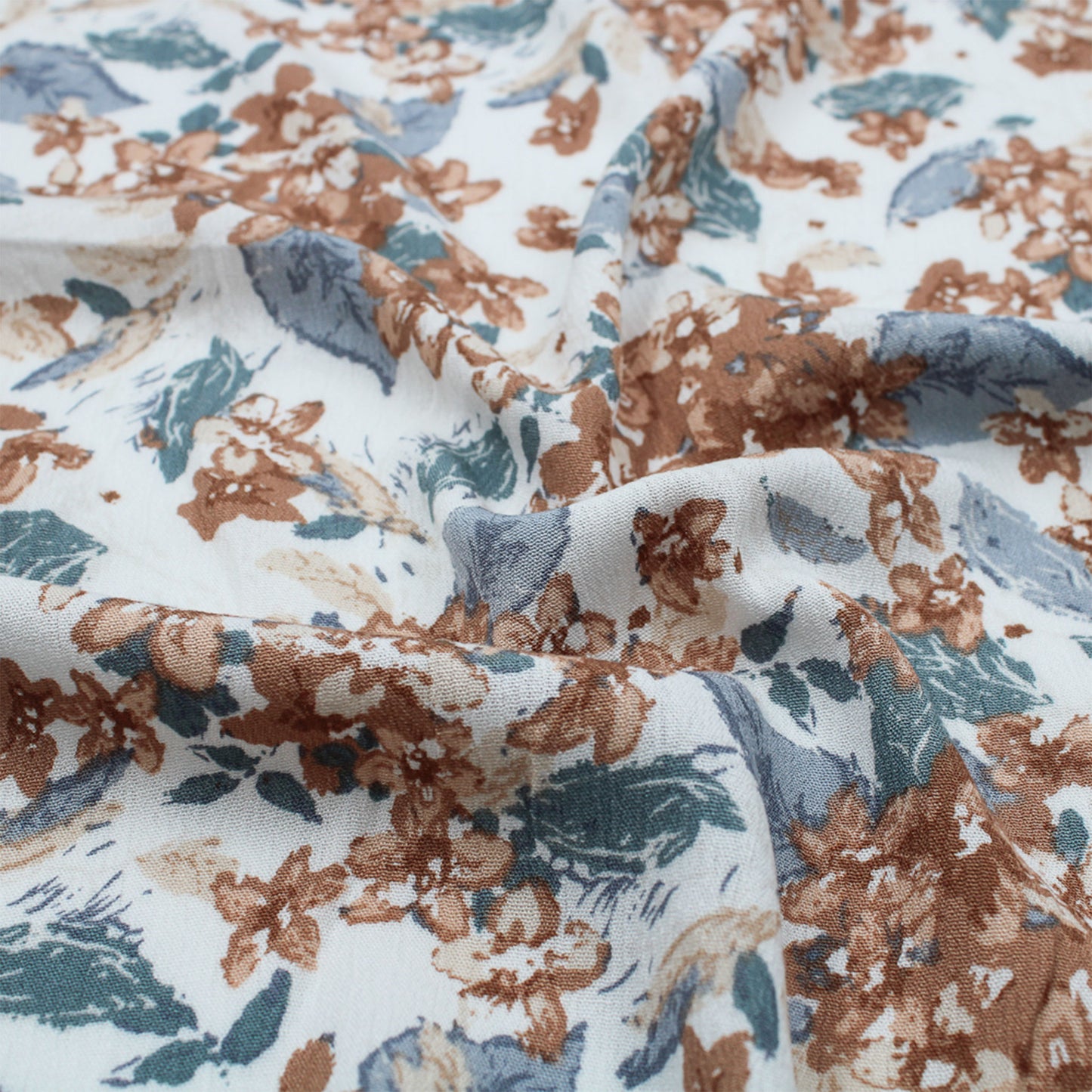 P-2415-636-OFF-WHITE-TOAST PRINTED CREPON 100% RAYON CREPON