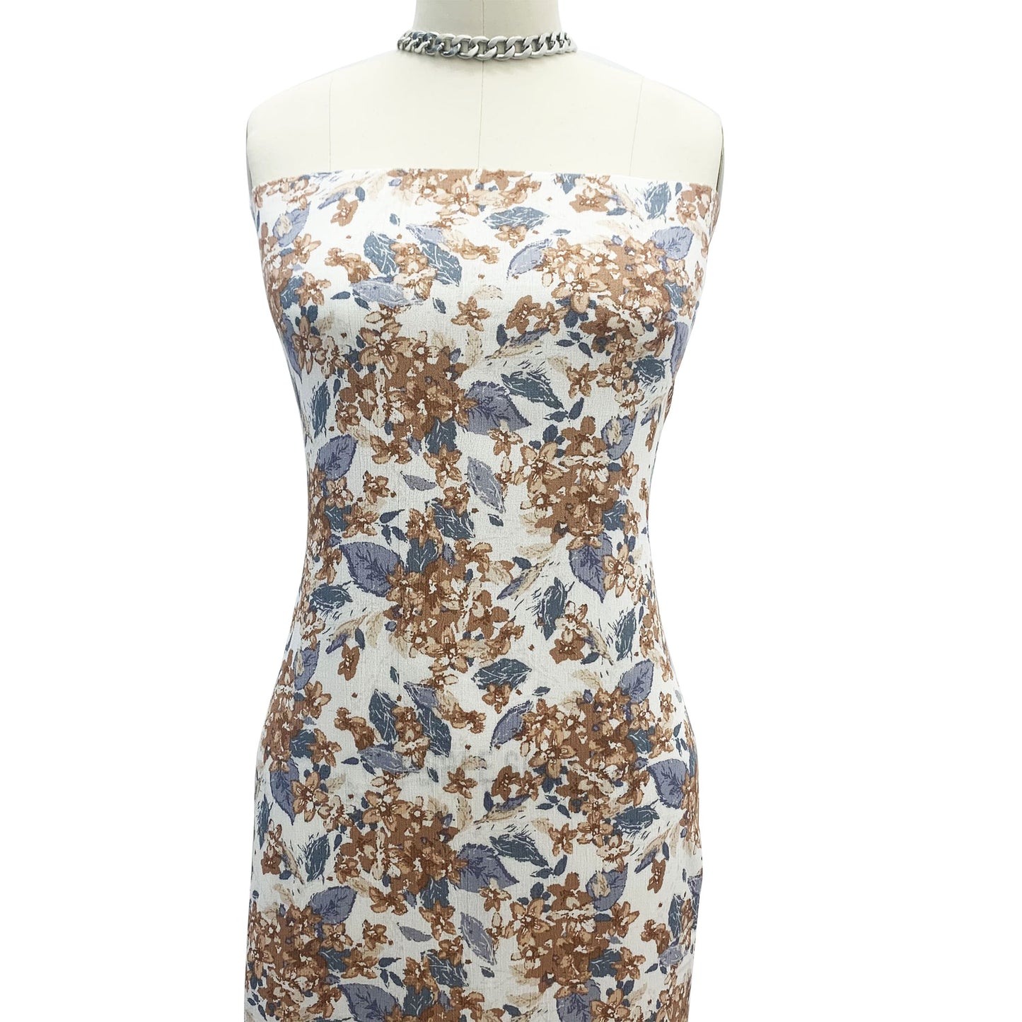 P-2415-636-OFF-WHITE-TOAST PRINTED CREPON 100% RAYON CREPON