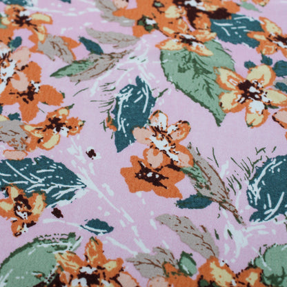 P-2415-754-PINK-CANTALOUPE - PRINTED POLY MOROCCAN 100% POLY