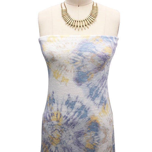 P-2420-680-OFF-WHITE-BLUE - PRINTES CREPE 2 TONE 60% RAYON 40% POLY