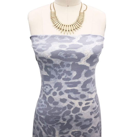 P-2430-506-SILVER-DUSTY-BLUE - PRINTED FRENCH TERRY 63%POLY  33%RAYON  4% SPANDEX