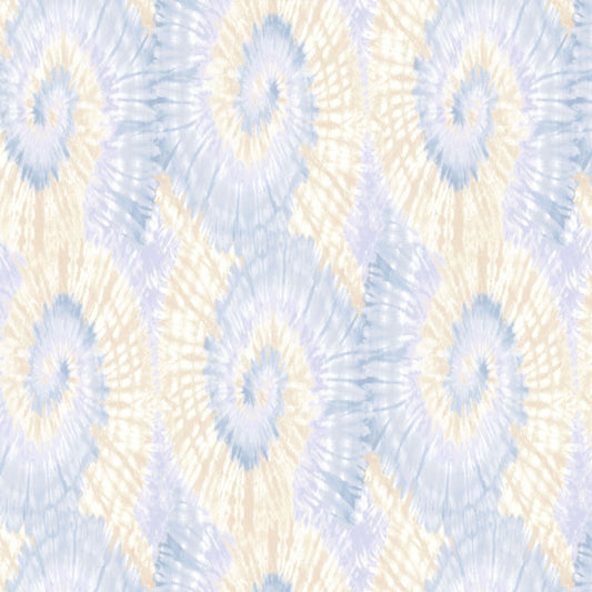 P-2448-754-BLUE-PEACH - PRINTED POLY MOROCCAN 100% POLY