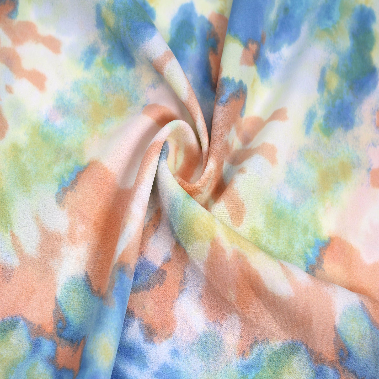 P-2450-504-BLUE-CANTALOUPE - PRINTED WOOL DOBBY 100% POLYESTER