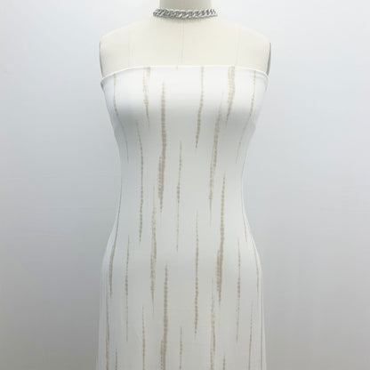 P-2463-668-IVORY-SAND - PRINTED DTY 92% POLY 8% SPANDEX DTY DOUBLE SIDED BRUSH