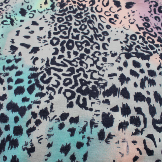 P-2465-506-CAMEL-BABY-BLUE - PRINTED FRENCH TERRY 63%POLY  33%RAYON  4% SPANDEX