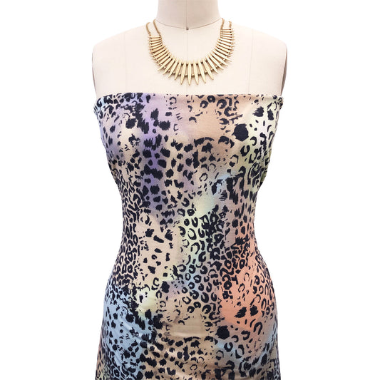 P-2465-506-CAMEL-BABY-BLUE - PRINTED FRENCH TERRY 63%POLY  33%RAYON  4% SPANDEX
