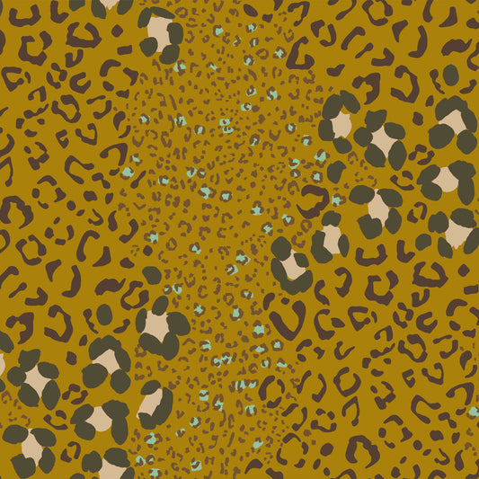 P-2475-450-MUSTARD-OLIVE - PRINTED ITY 96% POLY 4% SPANDEX