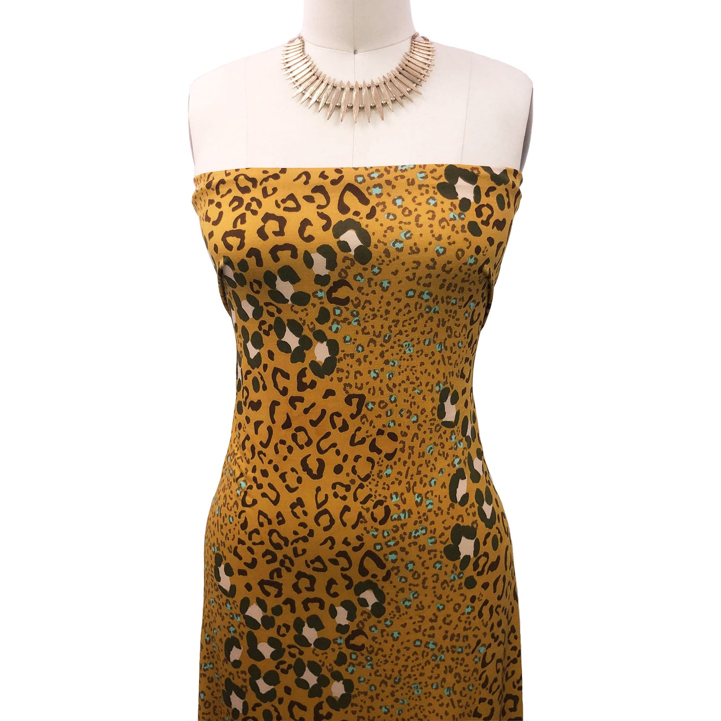 P-2475-450-MUSTARD-OLIVE - PRINTED ITY 96% POLY 4% SPANDEX