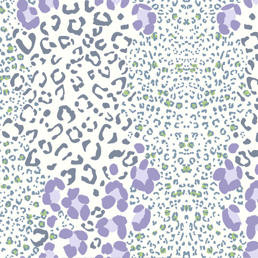 P-2475-754-OFF-WHITE-LAVENDER-DENIM - PRINTED POLY MOROCCAN 100% POLY