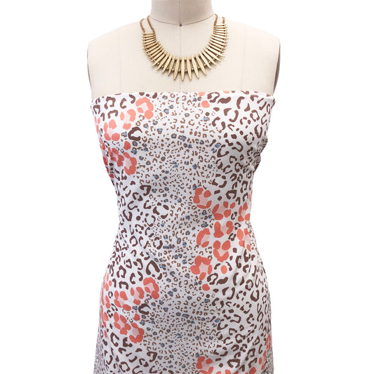 P-2475-754-OFF-WHITE-PEACH-TAUPE - PRINTED POLY MOROCCAN 100% POLY