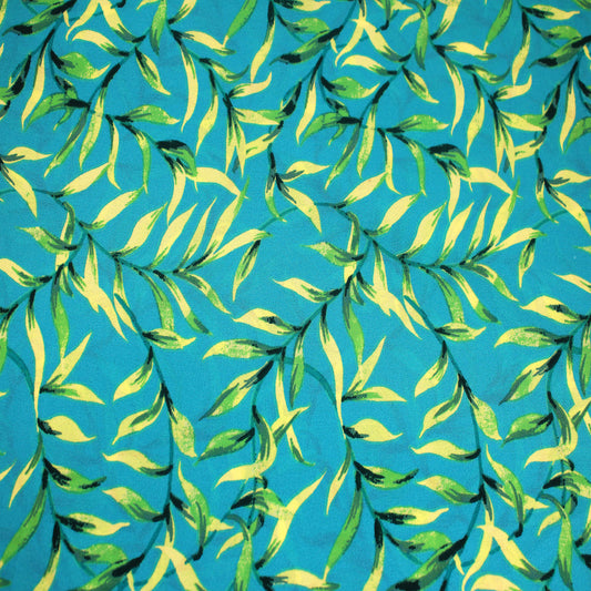 P-2477-504-TURQUOISE-KIWI - PRINTED WOOL DOBBY 100% POLYESTER