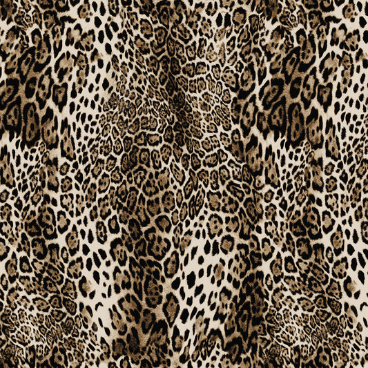 P-2498-504-TAN-CHOCO-BROWN - PRINTED WOOL DOBBY 100% POLYESTER