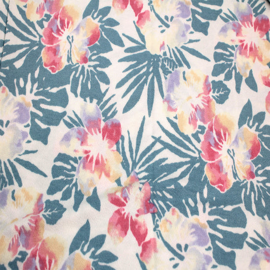 P-2503-550-IVORY-CORAL - PRINTED CREPE VISCOSE 96% VISCOSE 4% SPANDEX