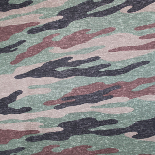 P-2522-668-ARMY-GREEN-BROWN - PRINTED DTY 92% POLY 8% SPANDEX DTY DOUBLE SIDED BRUSH