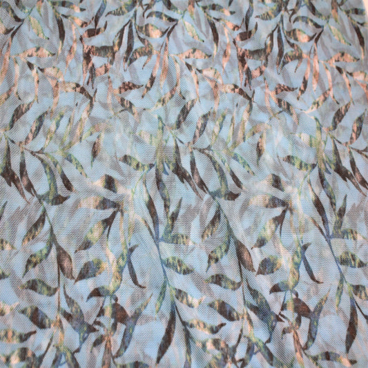 P-2524-453-BLUE-METAL - PRINTED POLY POWER MESH 92%POLY 8%SPANDEX