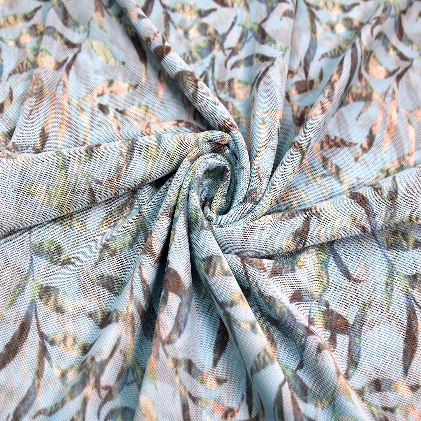 P-2524-453-BLUE-METAL - PRINTED POLY POWER MESH 92%POLY 8%SPANDEX