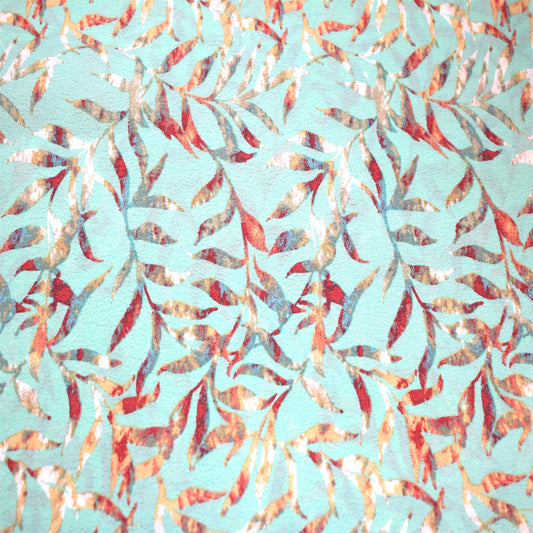 P-2524-754-MINT-CORAL - PRINTED POLY MOROCCAN 100% POLY