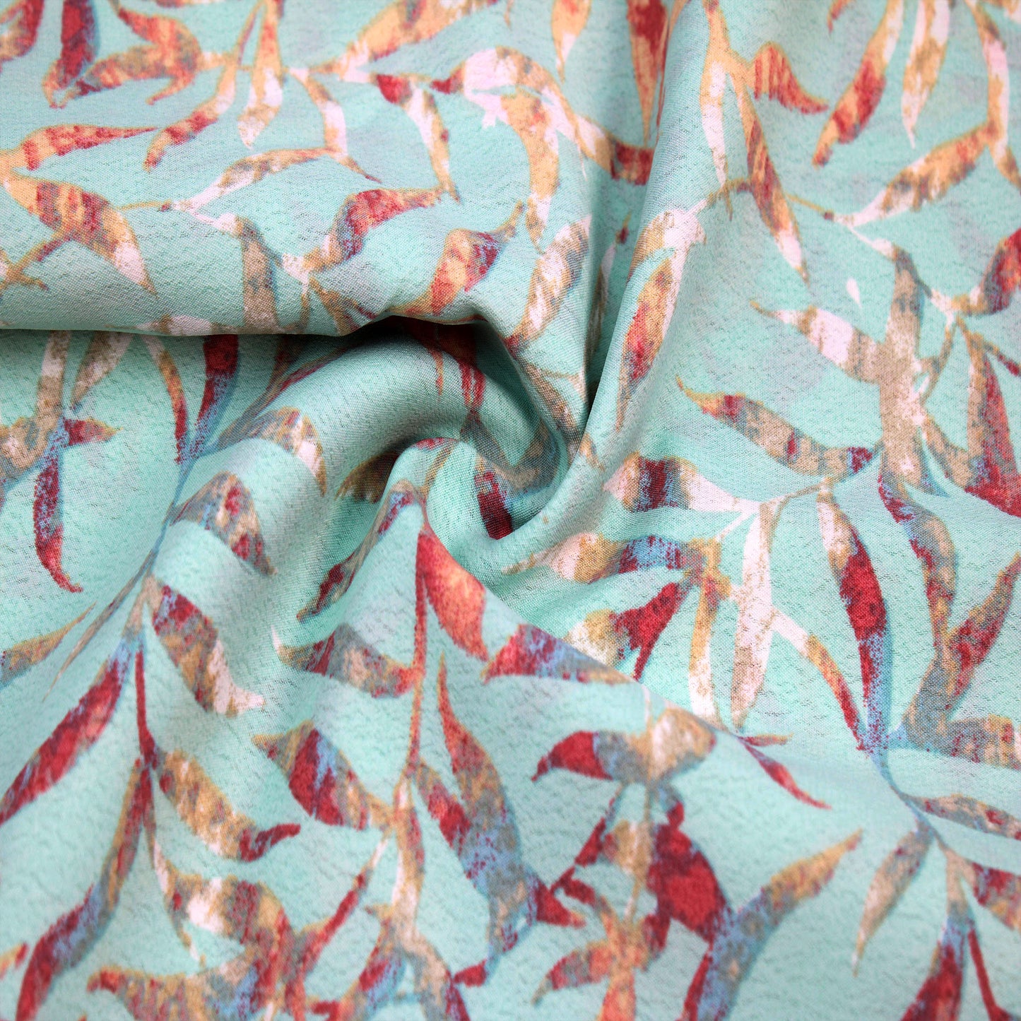 P-2524-754-MINT-CORAL - PRINTED POLY MOROCCAN 100% POLY