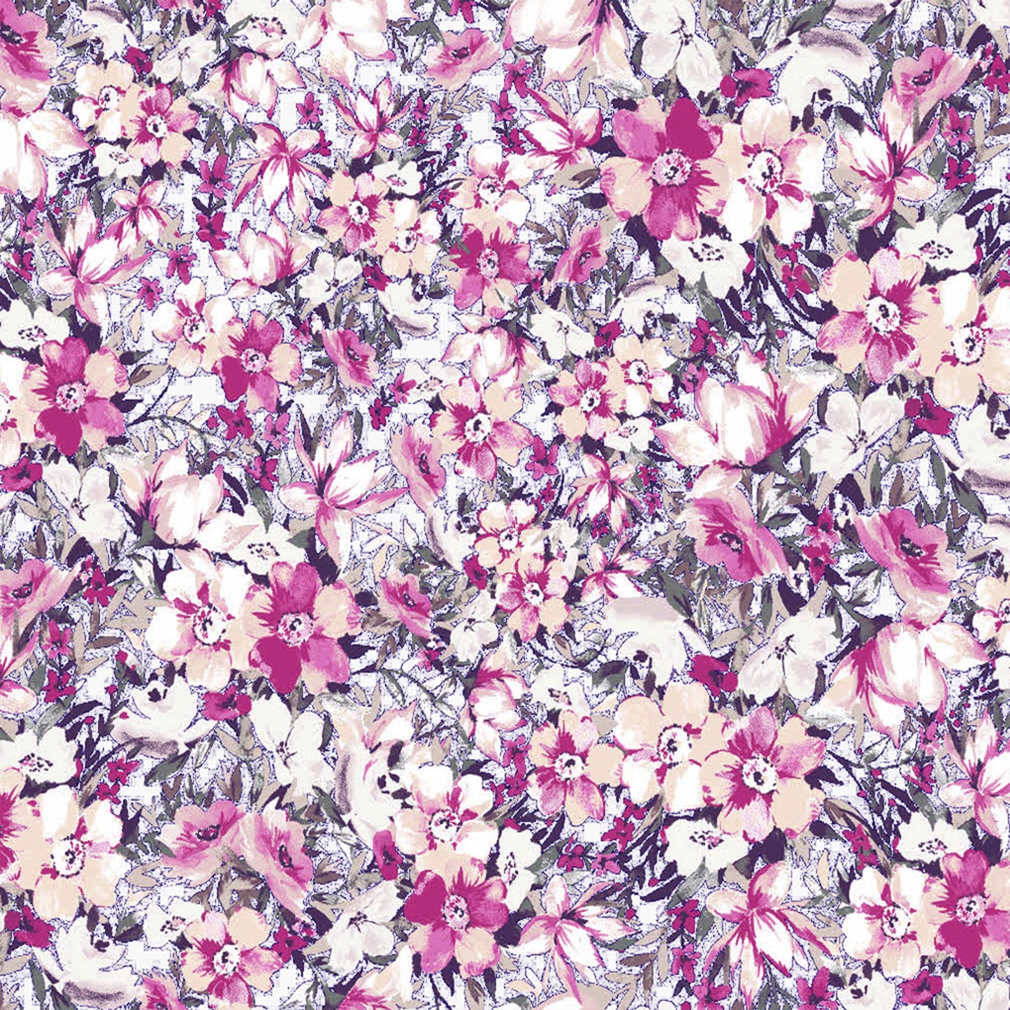 P-2526-754-OFF-WHITE-LILAC-PINK - PRINTED POLY MOROCCAN 100% POLY