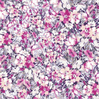 P-2526-754-OFF-WHITE-LILAC-PINK - PRINTED POLY MOROCCAN 100% POLY