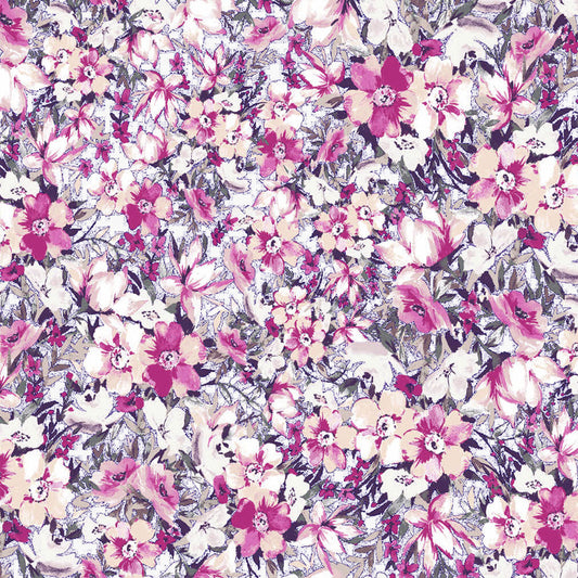 P-2526-754-OFF-WHITE-LILAC-PINK - PRINTED POLY MOROCCAN 100% POLY