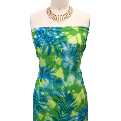 P-2531-504-GREEN-TURQUOISE - PRINTED WOOL DOBBY 100% POLYESTER