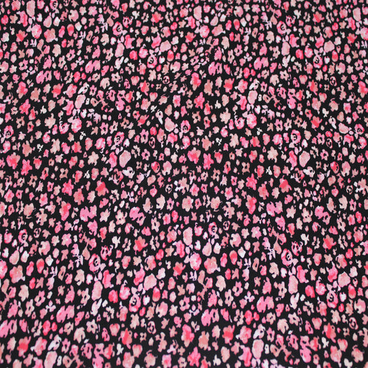 P-2535-698-BLACK-CORAL - PRINTED RAYON CHALLIS 100% RAYON CHALLIS