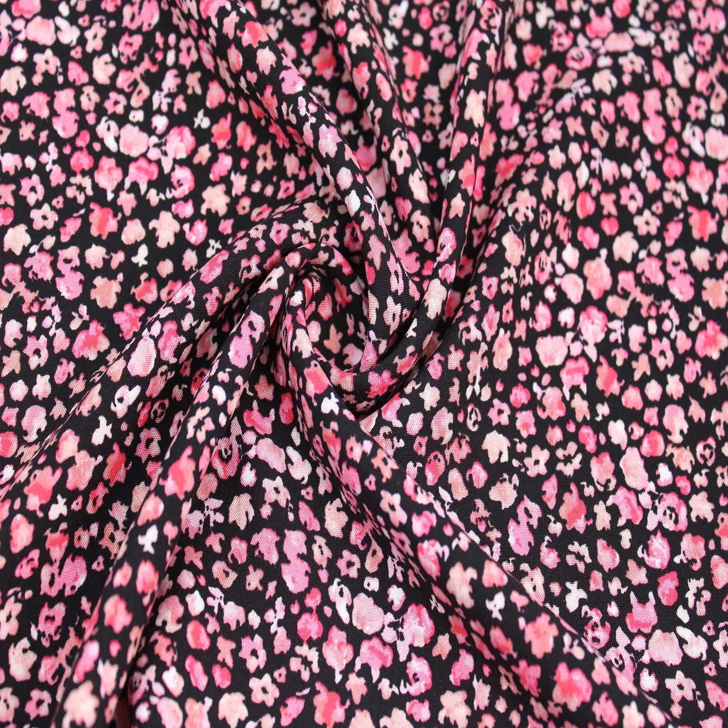 P-2535-698-BLACK-CORAL - PRINTED RAYON CHALLIS 100% RAYON CHALLIS