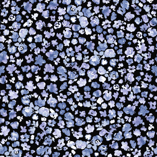 P-2535-698-BLACK-PERI- PRINTED RAYON CHALLIS 100% RAYON CHALLIS