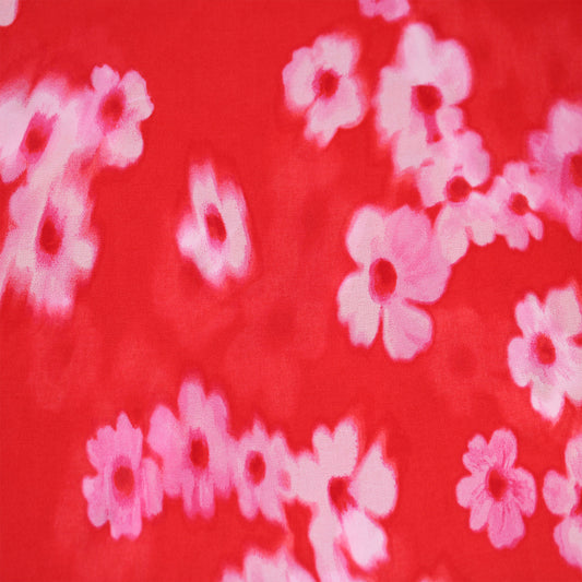 P-2539-501-RED-PINK - PRINTED 100% POLYESTER HI MULTI CHIFFON WASH