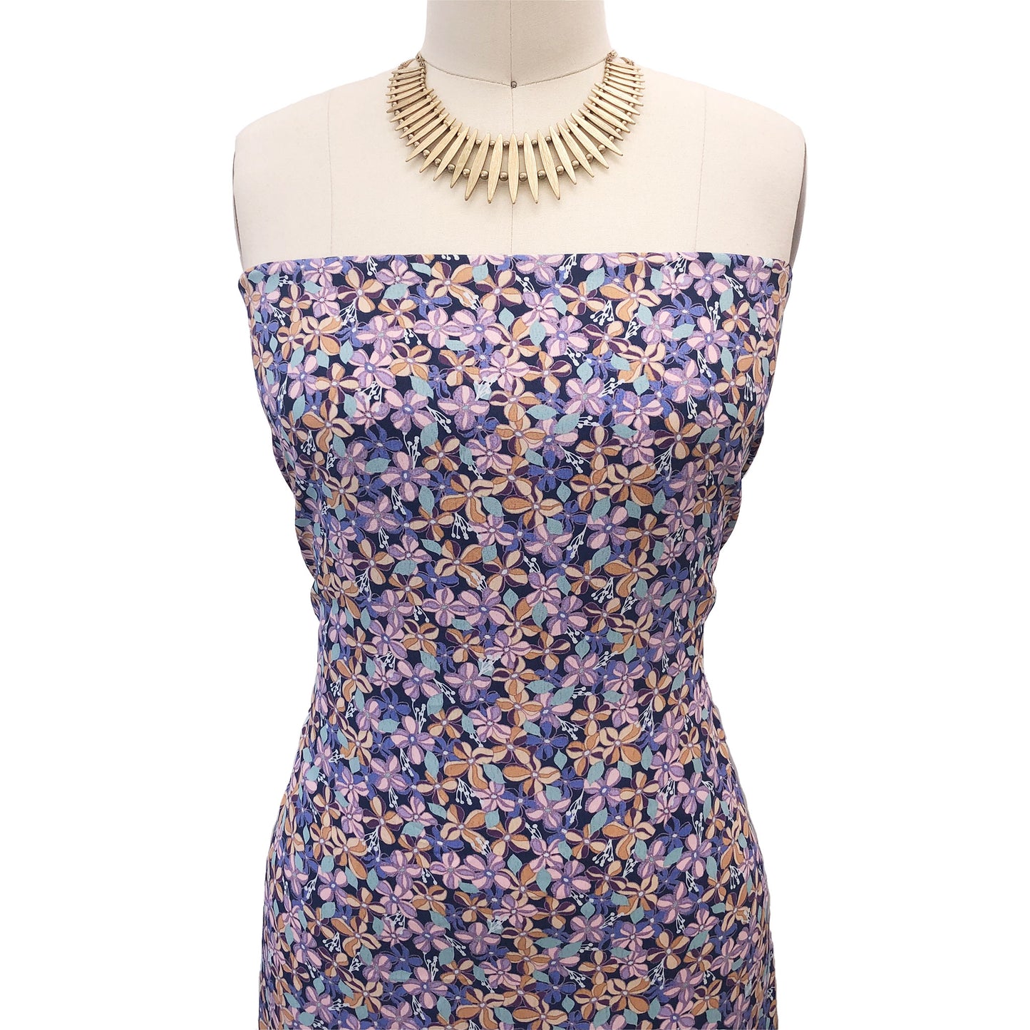 P-2541-754-INDIGO-PURPLE-LILAC - PRINTED POLY MOROCCAN 100% POLY