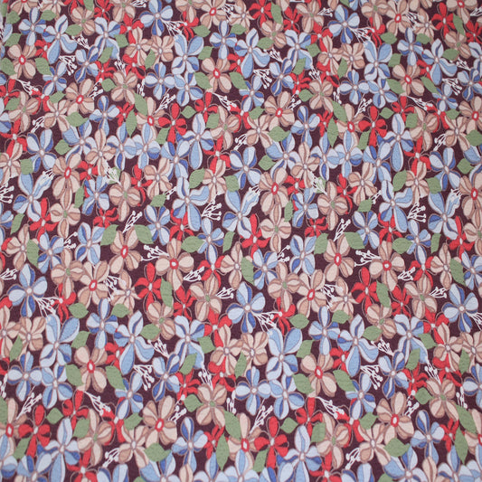 P-2541-754-MAROON-ROSE-CLOUD - PRINTED POLY MOROCCAN 100% POLY