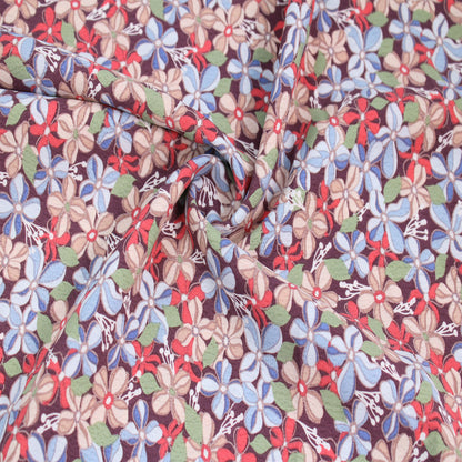 P-2541-754-MAROON-ROSE-CLOUD - PRINTED POLY MOROCCAN 100% POLY
