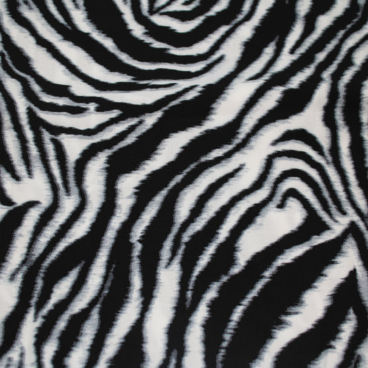 P-2542-698-OFF-WHITE-BLACK - PRINTED RAYON CHALLIS 100% RAYON CHALLIS