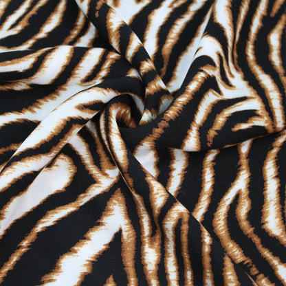 P-2542-698-OFF-WHITE-CHOCO-BROWN - PRINTED RAYON CHALLIS 100% RAYON CHALLIS