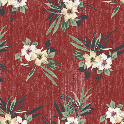 P-2549-453-RED-TANGERINE - PRINTED POLY POWER MESH 92%POLY 8%SPANDEX